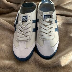 Onitsuka Tiger by Asics Woman’s Cream and Blue Sneakers